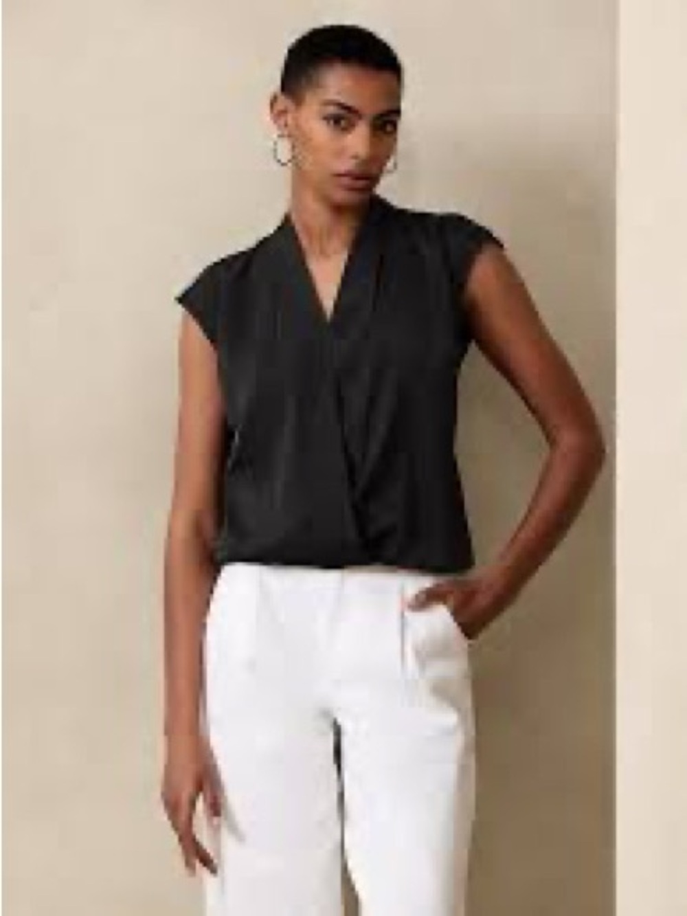 NWT Banana Republic wrap front blouse XL
